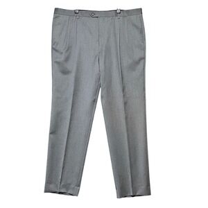 Jos A Bank Executive Collection Mens 44x33 Grey 100% Wool Pleated Dress Pants